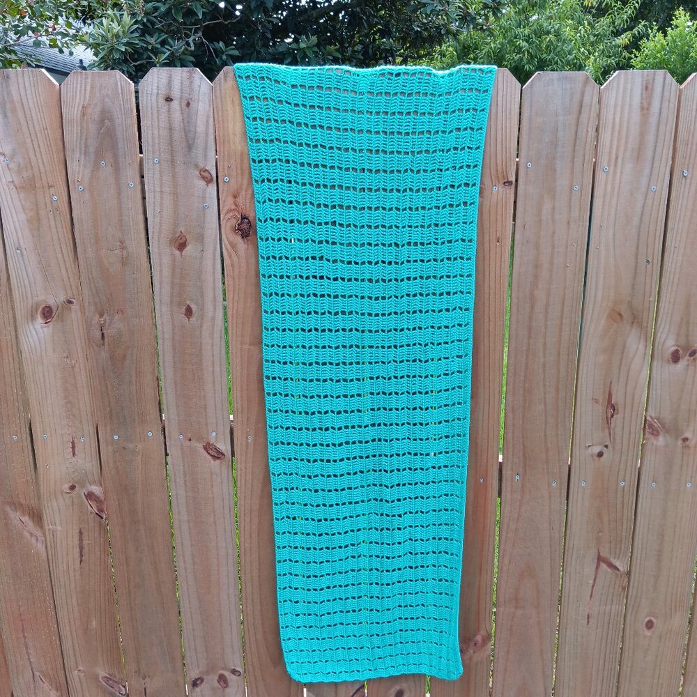 Vintage Handmade Crochet Cover -63 in x in 17in - Medium Acrylic Yarn